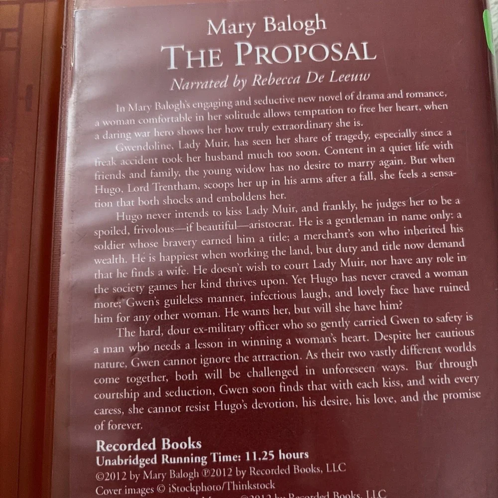 Playaway Audiobook Ex Library - The Proposal By Mary Balogh